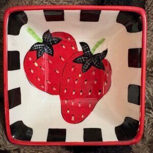 Mainstreet Collection Hand-Painted Strawberry Dip Snack Fruit Dish Trinket Bowl